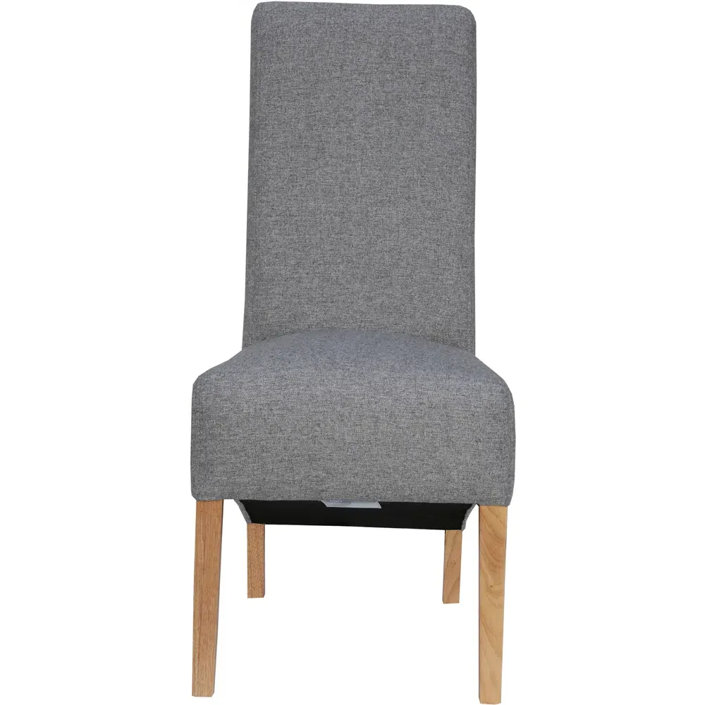 Chile Set of 2 High Back Dining Chairs - Grey, Oak