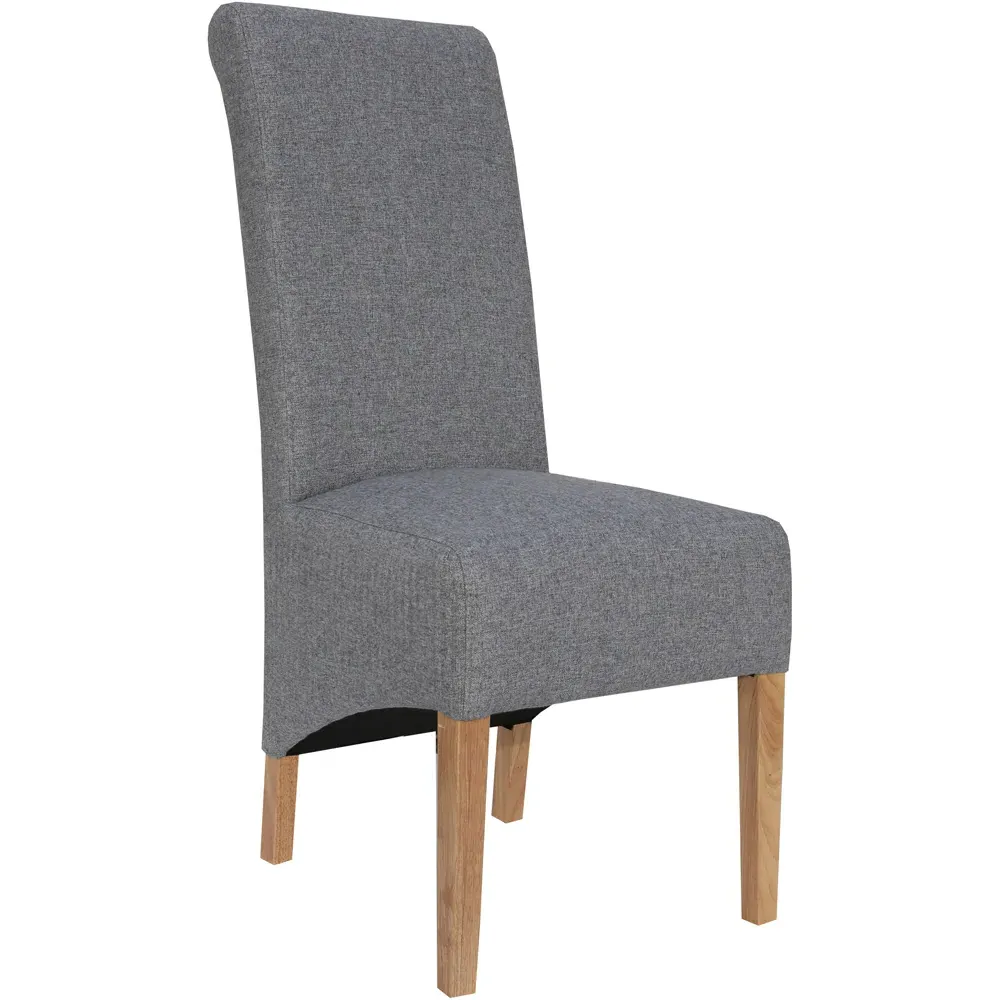 Chile Set of 2 High Back Dining Chairs - Grey, Oak