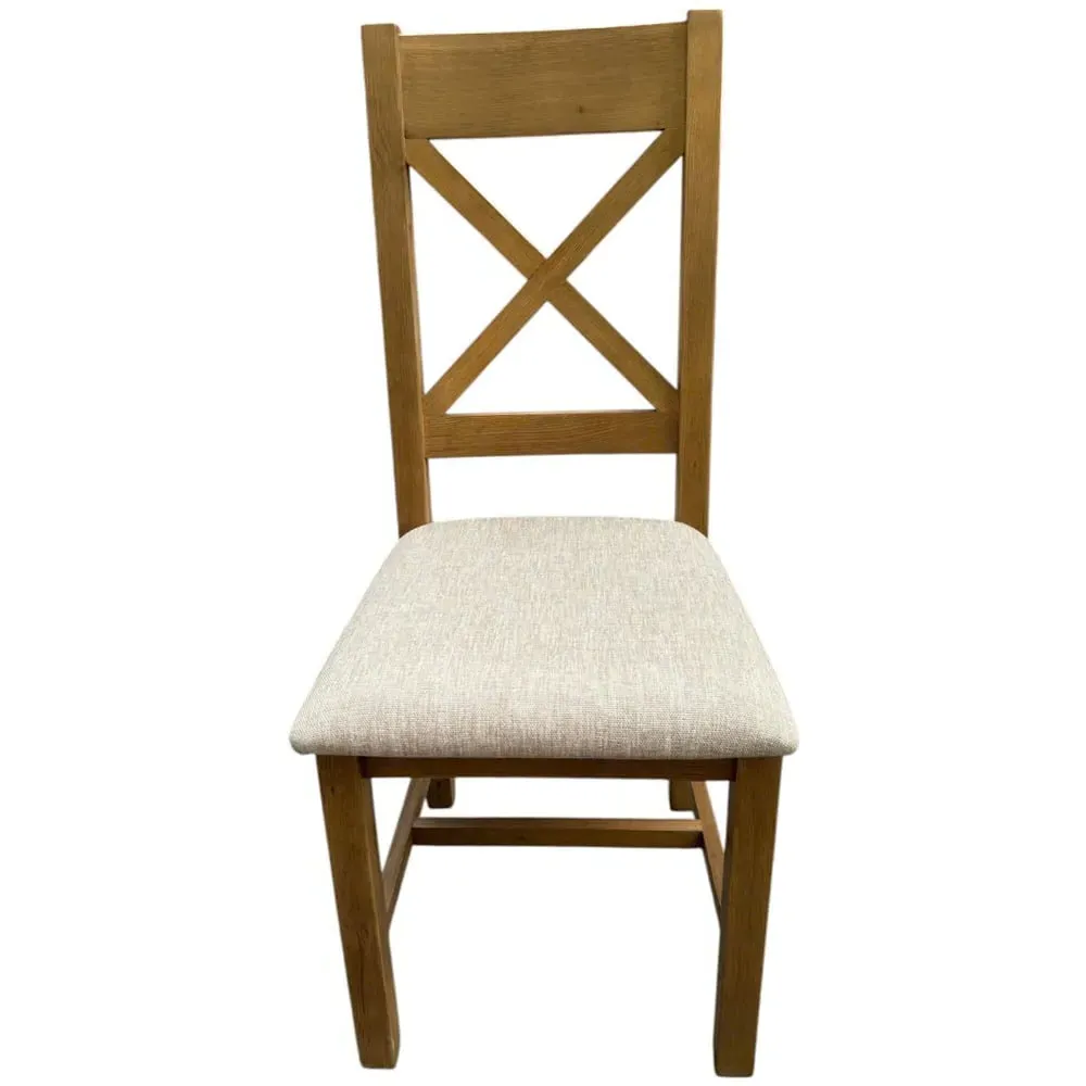 Copenhagen Cross Back Dining Chair 2 Pack - Beige, Oak