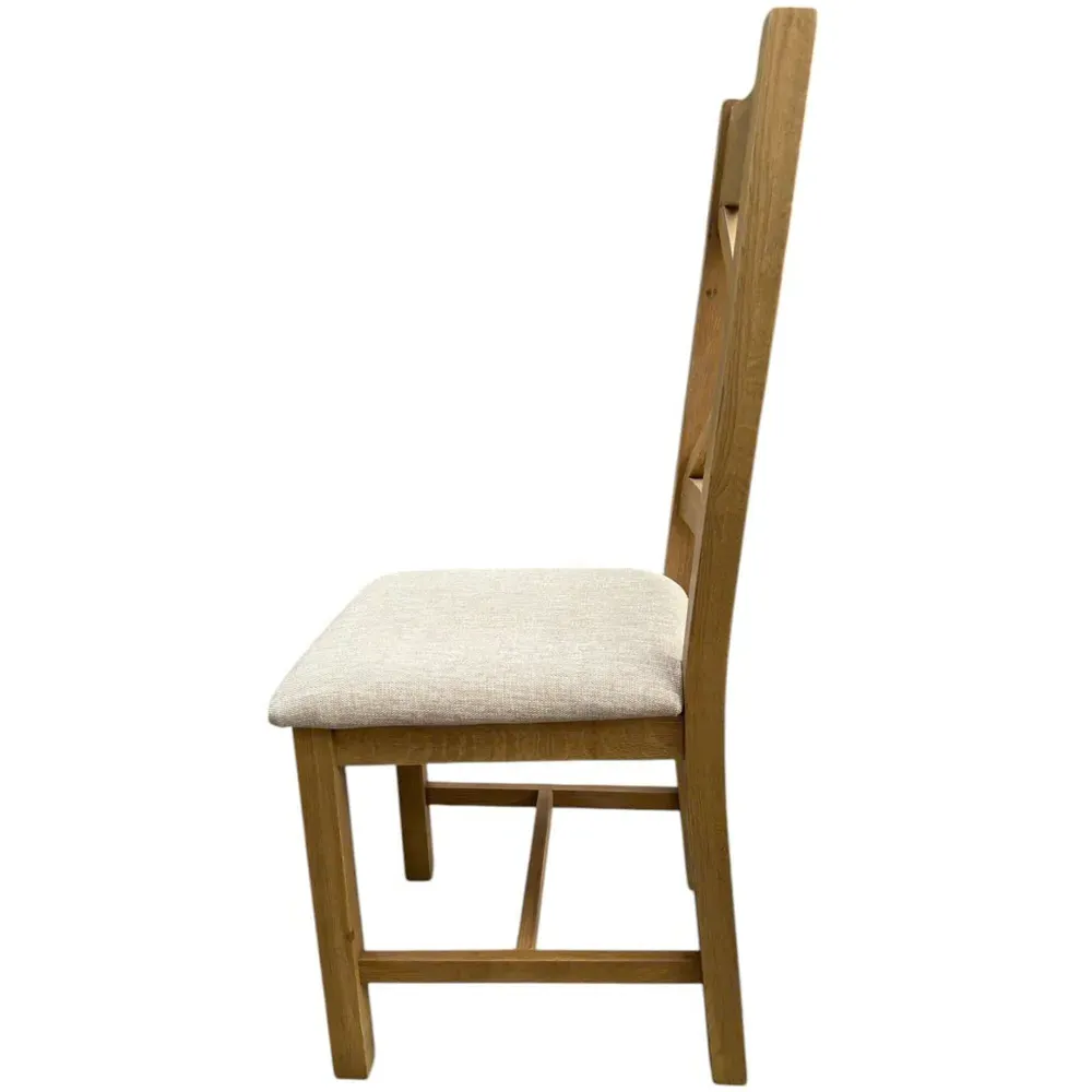 Copenhagen Cross Back Dining Chair 2 Pack - Beige, Oak