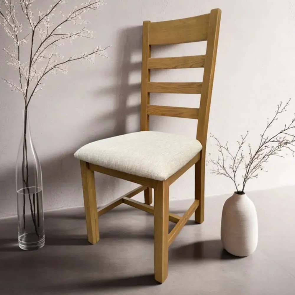 Copenhagen Slatted Back Dining Chair 2 Pack - Beige, Oak