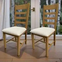 Copenhagen Slatted Back Dining Chair 2 Pack - Beige, Oak