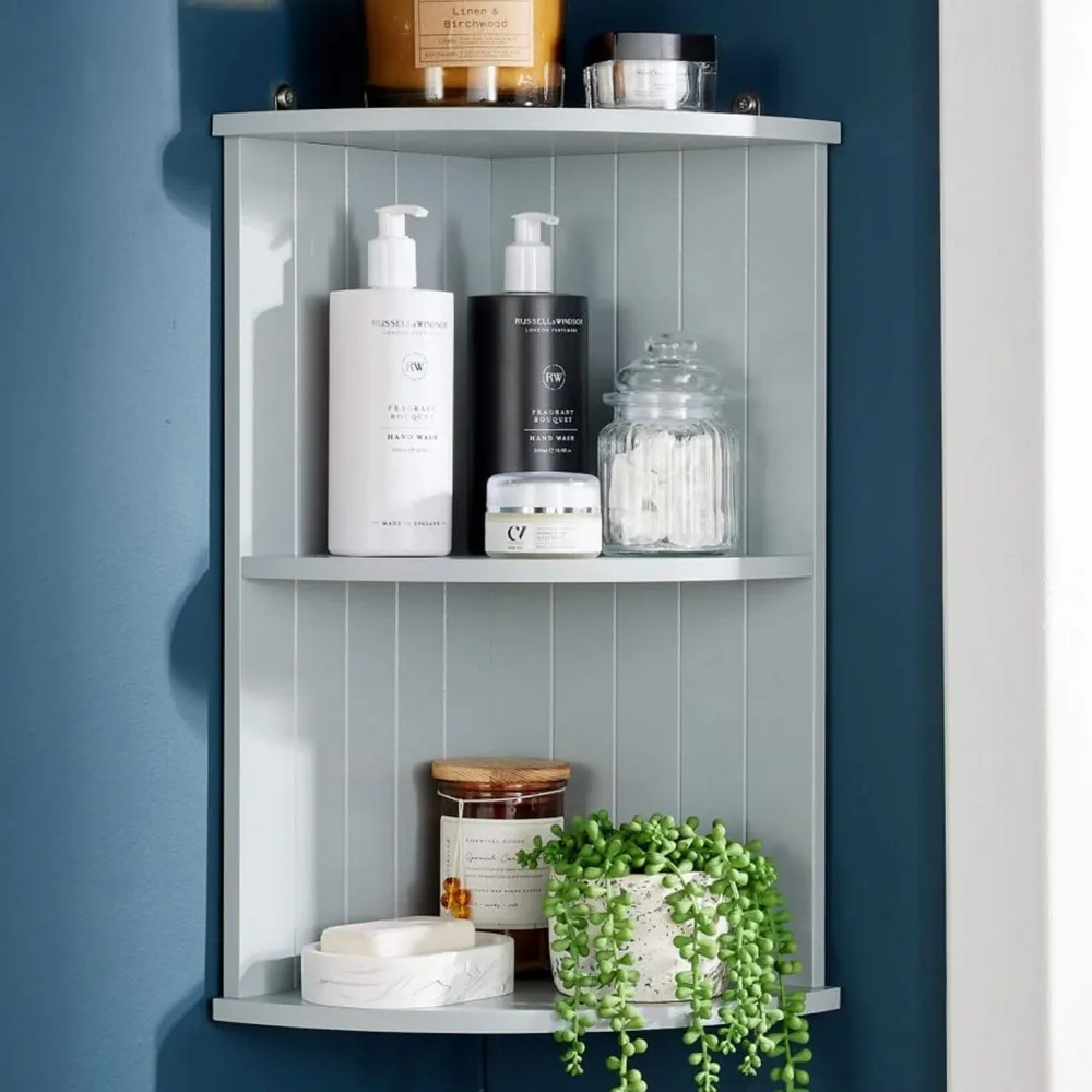 Corner Storage Shelf - Grey, MDF
