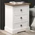 Corona 3 Drawer Bedside Table - White, Pine