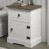 Corona Single Door Bedside Table - White, Pine