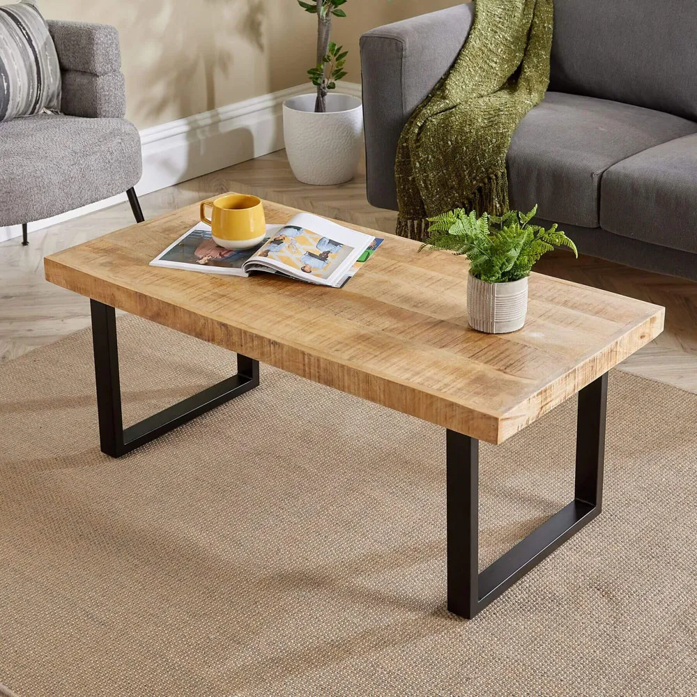 Cortez Large Rectangular Coffee Table - Brown, Mango Wood