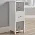 Crystal 3 Drawer Narrow Chest of Drawers - White
