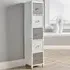 Crystal 5 Drawer Narrow Chest of Drawers - White