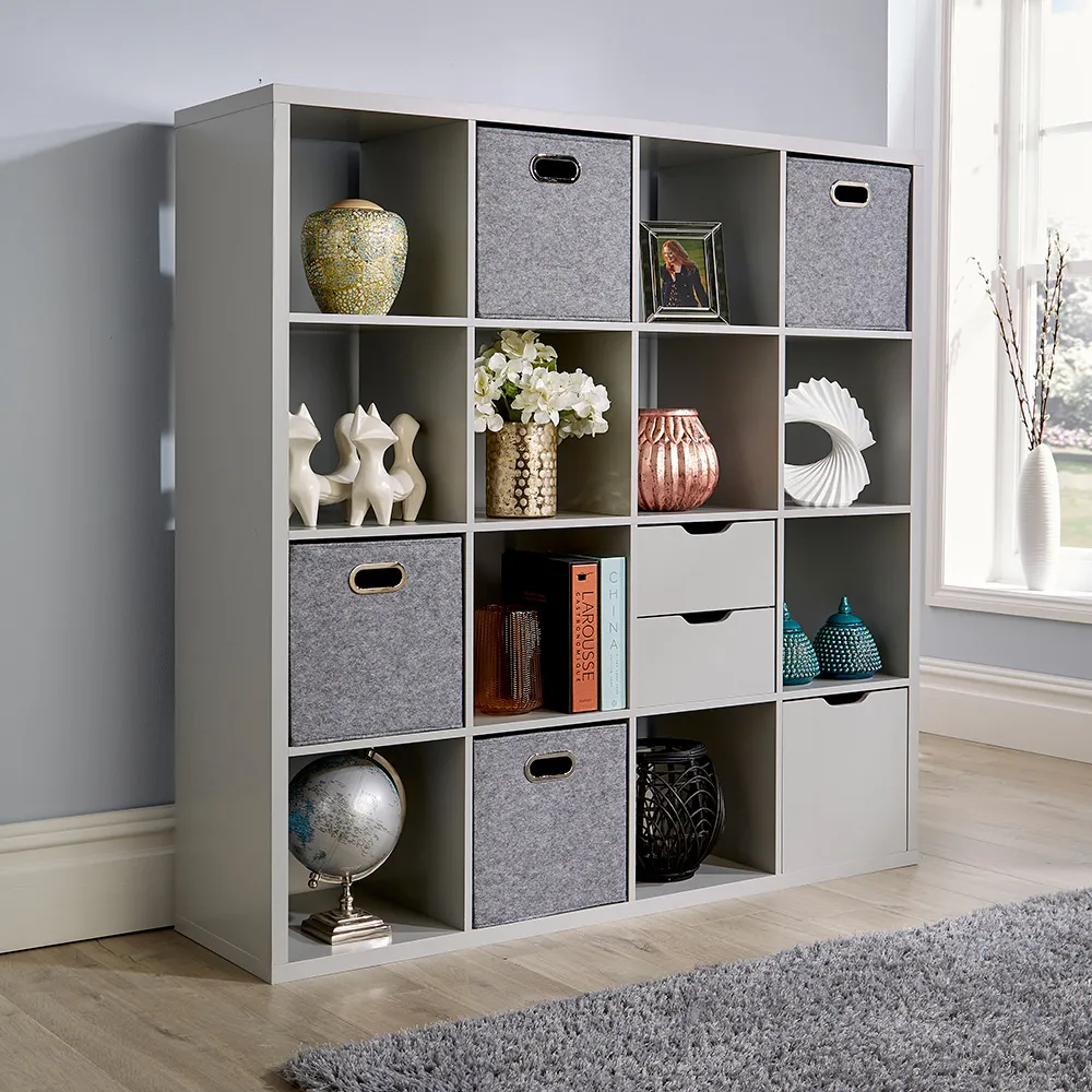Cube Plus 16 Shelf Storage Unit - Grey
