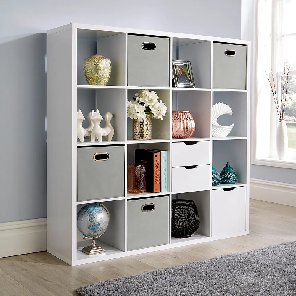 Cube Plus 16 Shelf Storage Unit - White