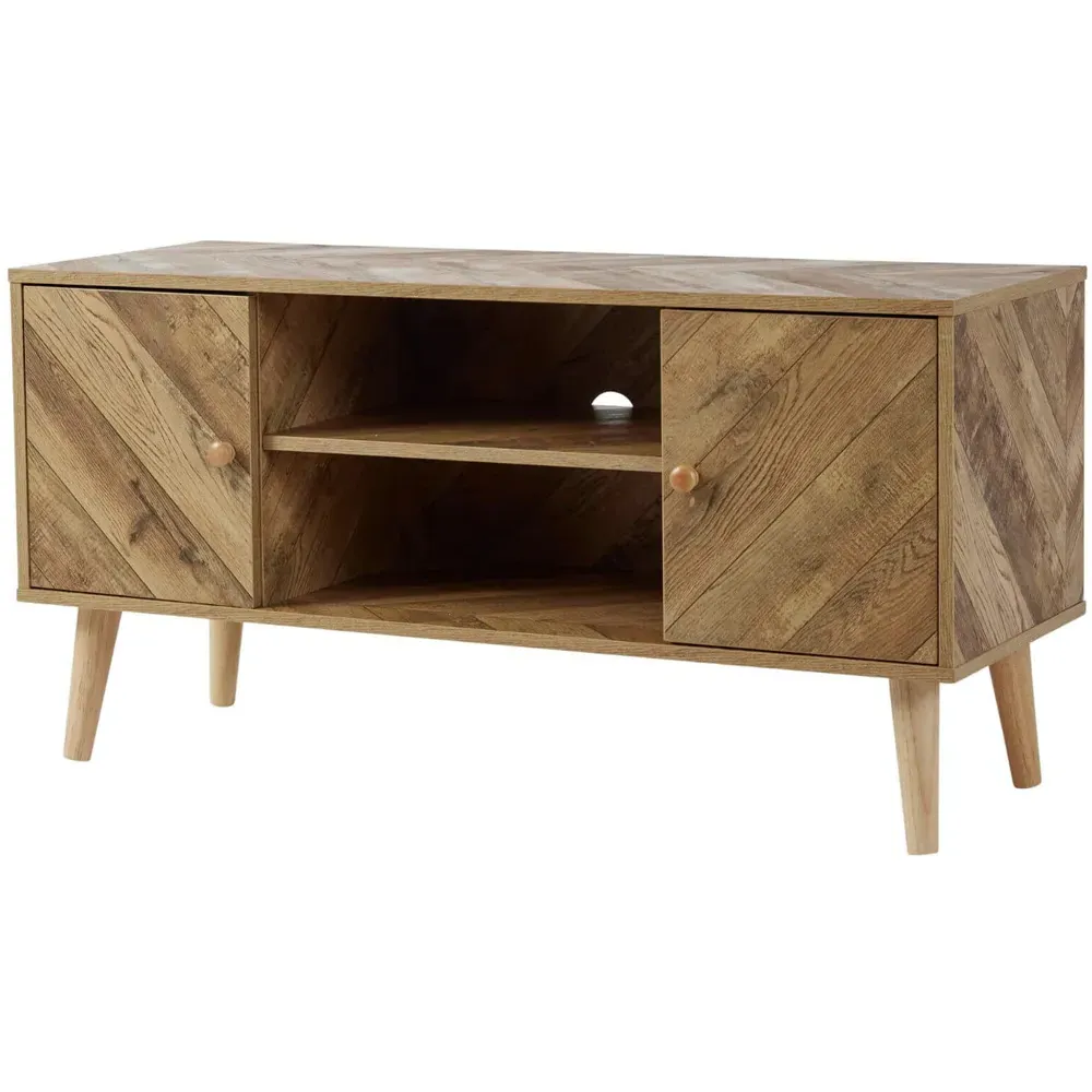 Dallas 2 Door TV Unit with Storage - Natural