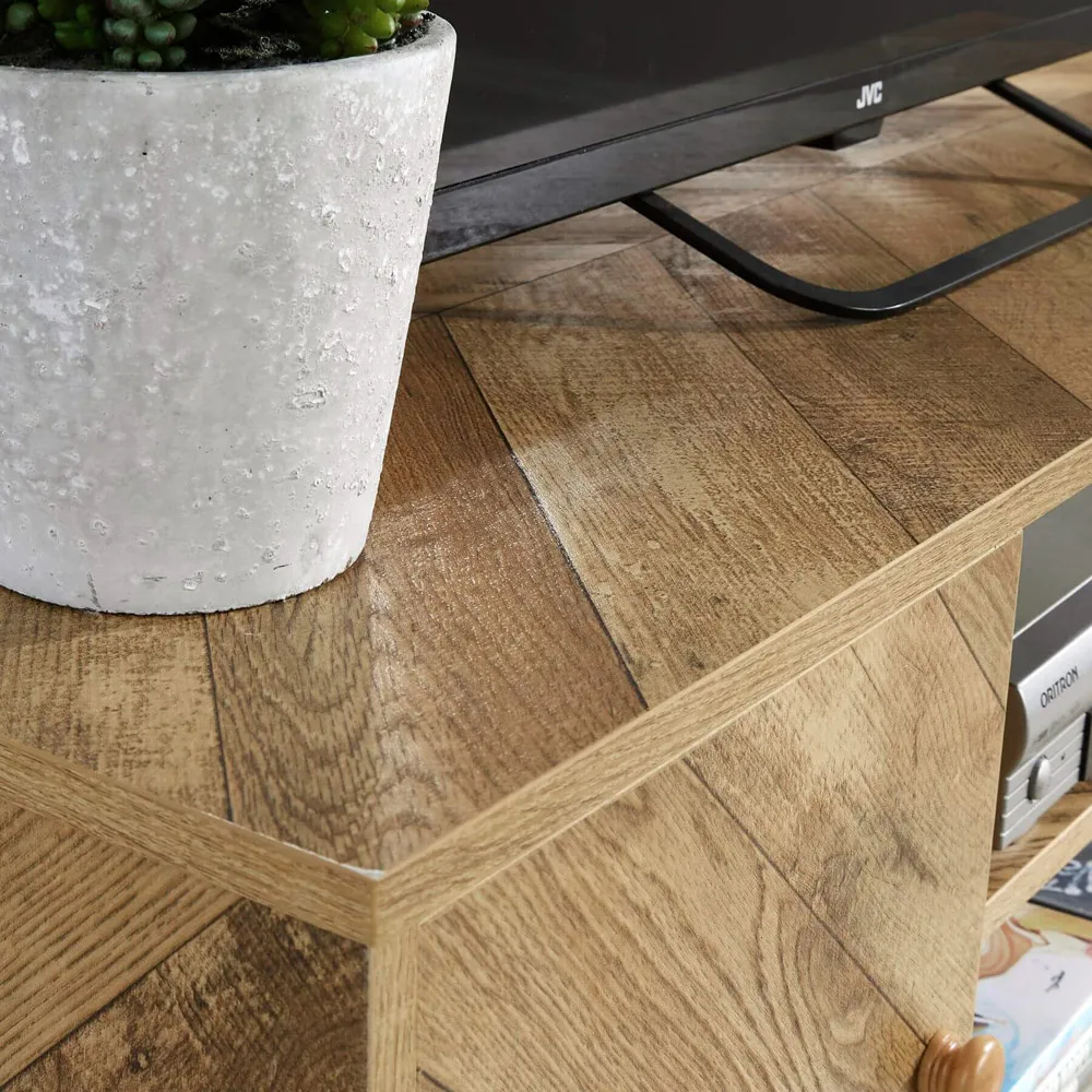 Dallas 2 Door TV Unit with Storage - Natural