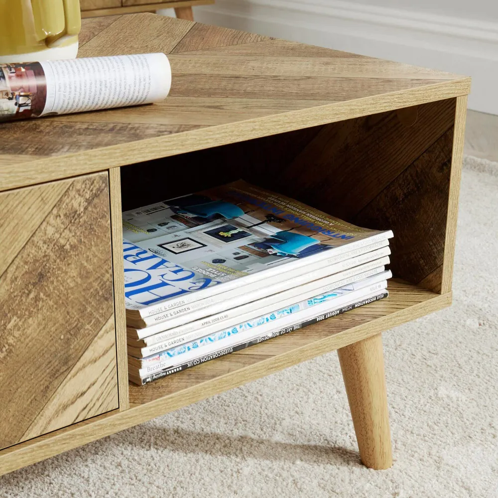 Dallas Single Drawer Coffee Table with Shelf - Brown