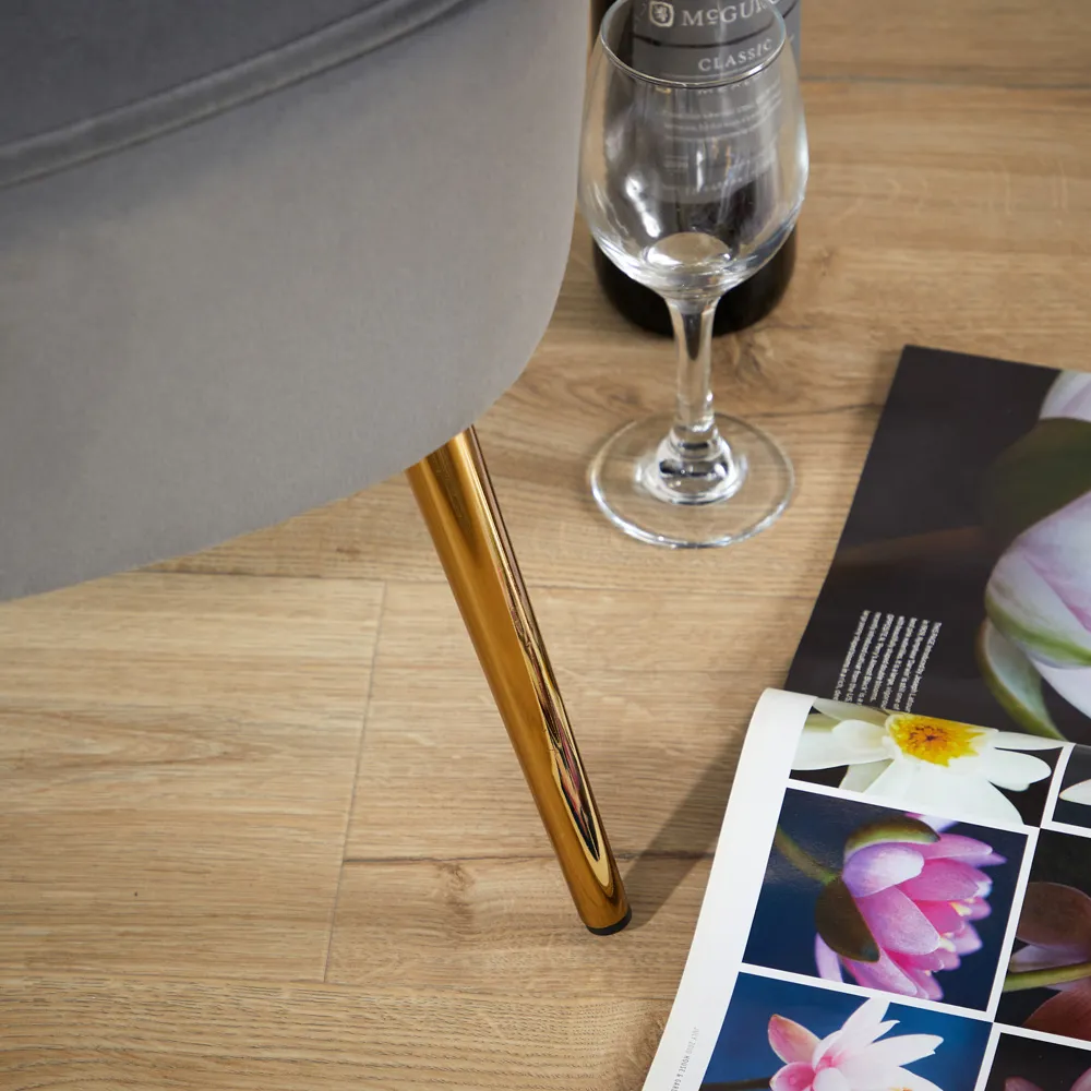 Danville Armless Accent Chair - Grey, Velvet