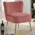 Danville Armless Accent Chair - Pink, Velvet