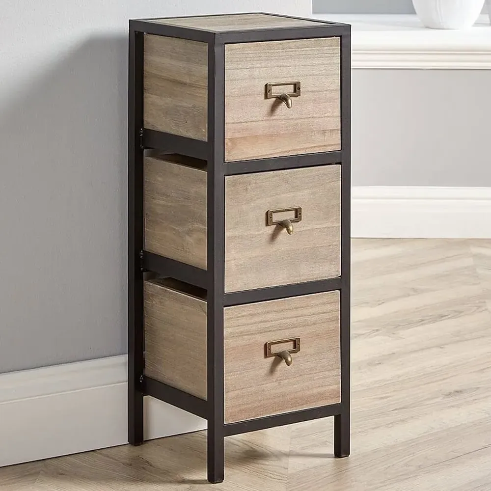 Derwent 3 Drawer Chest of Drawers - Brown, Wood image