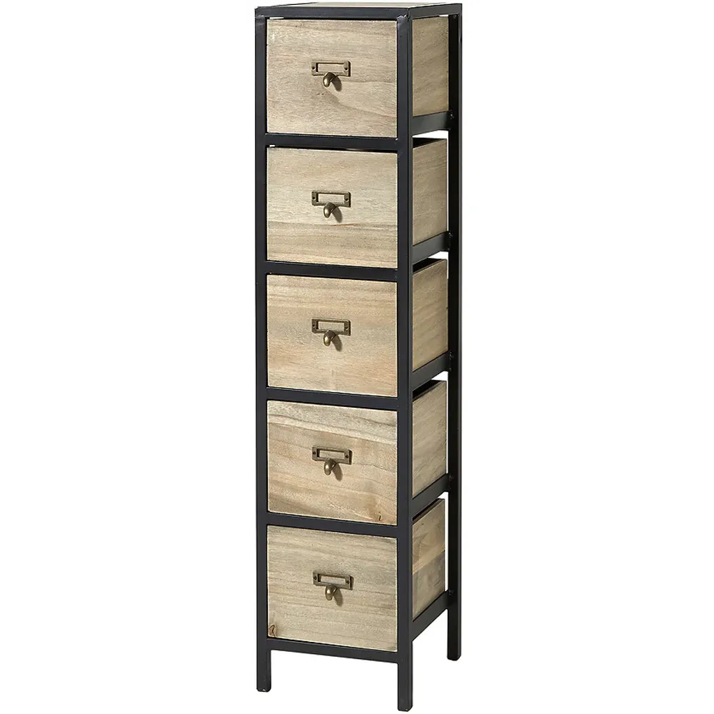 Derwent 5 Drawer Chest of Drawers - Brown, Wood