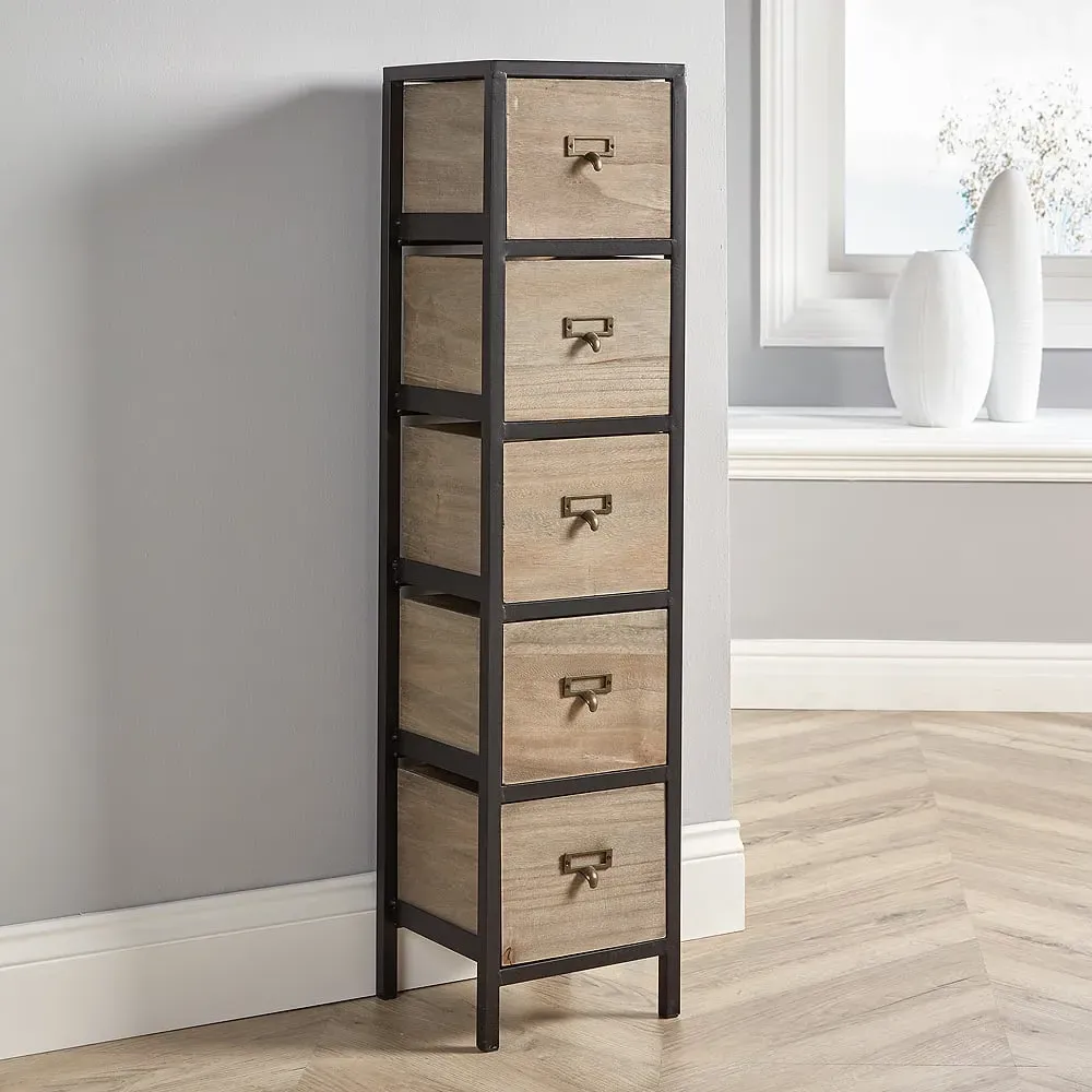Derwent 5 Drawer Chest of Drawers - Brown, Wood