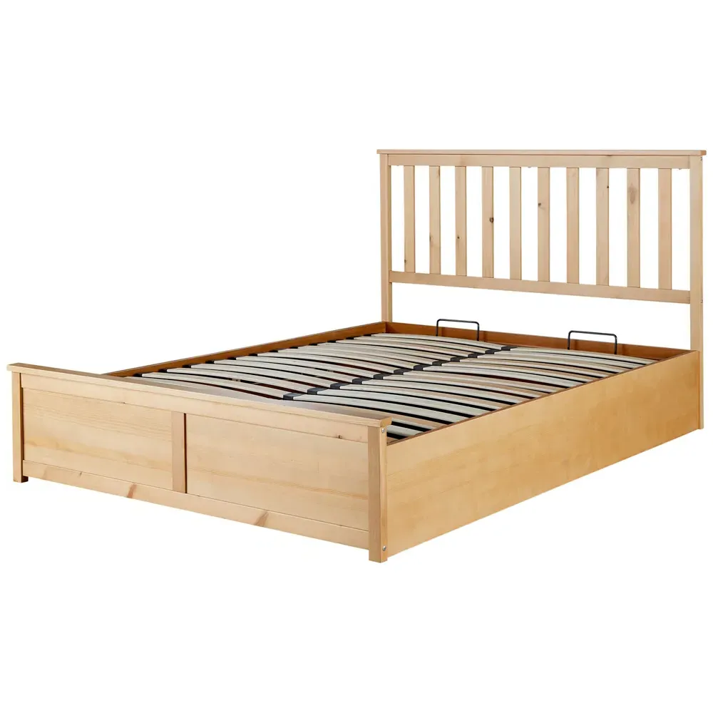 Double End Lift Ottoman Storage Bed Frame - Brown, Oak Effect