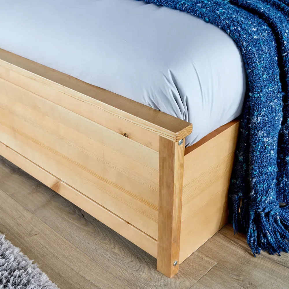 Double End Lift Ottoman Storage Bed Frame - Brown, Oak Effect