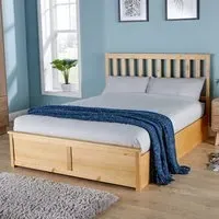 Double End Lift Ottoman Storage Bed Frame - Brown, Oak Effect