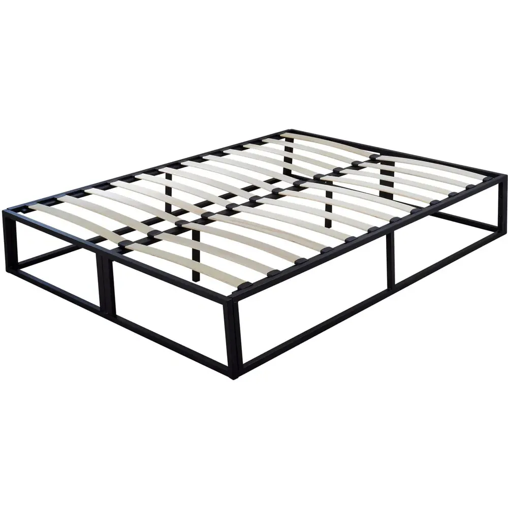 Double Metal Platform Bed Base - Black