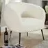 Elko Round Accent Chair - White, Faux Fur