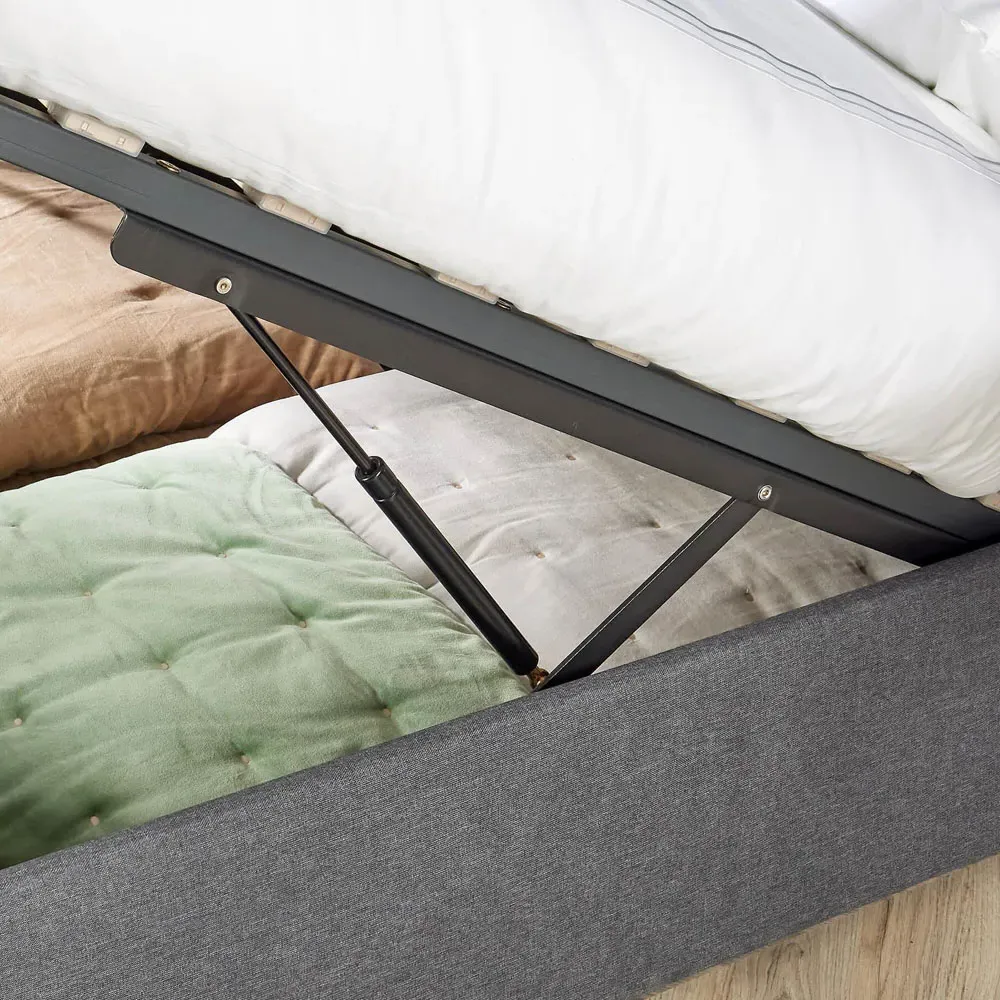 Endura Double Hopsack Fabric Ottoman Bed - Grey