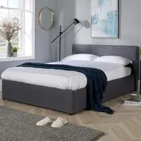 Endura King Size Hopsack Fabric Ottoman Bed - Grey
