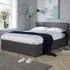 Endura King Size Hopsack Fabric Ottoman Bed - Grey