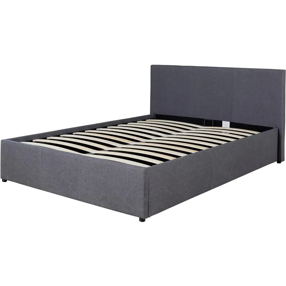 Endura Small Double Hopsack Fabric Ottoman Bed - Grey