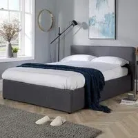 Endura Small Double Hopsack Fabric Ottoman Bed - Grey