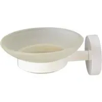 Flexi Fix Wall Soap Dish Holder - White, Metal Glass