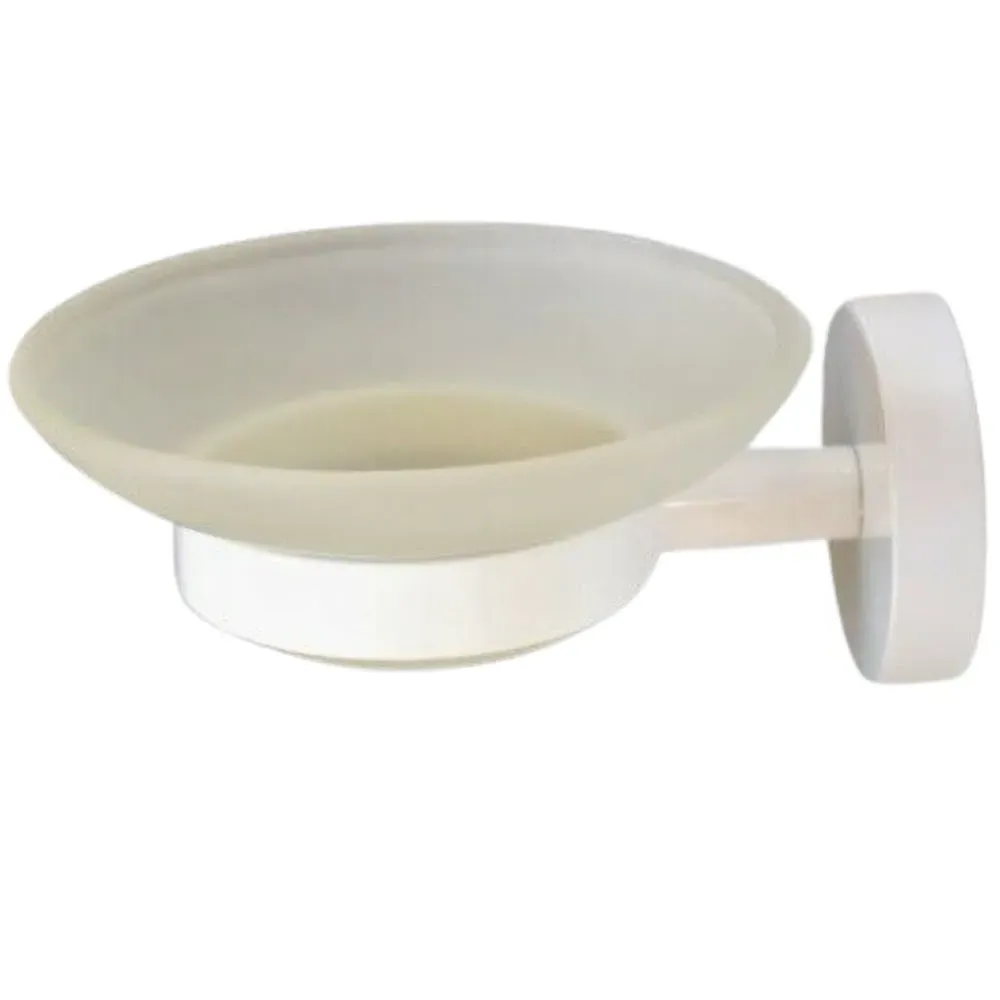 Flexi Fix Wall Soap Dish Holder - White, Metal Glass image