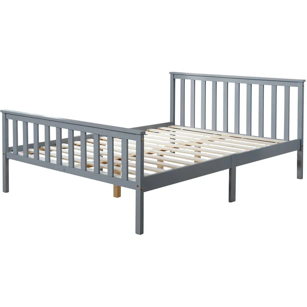 Florida Double Bed Frame - Grey, Pine