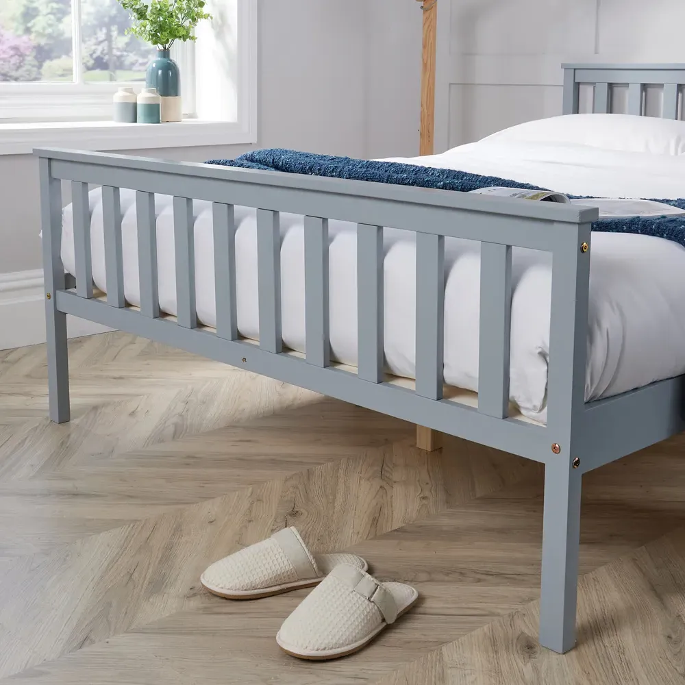Florida Double Bed Frame - Grey, Pine