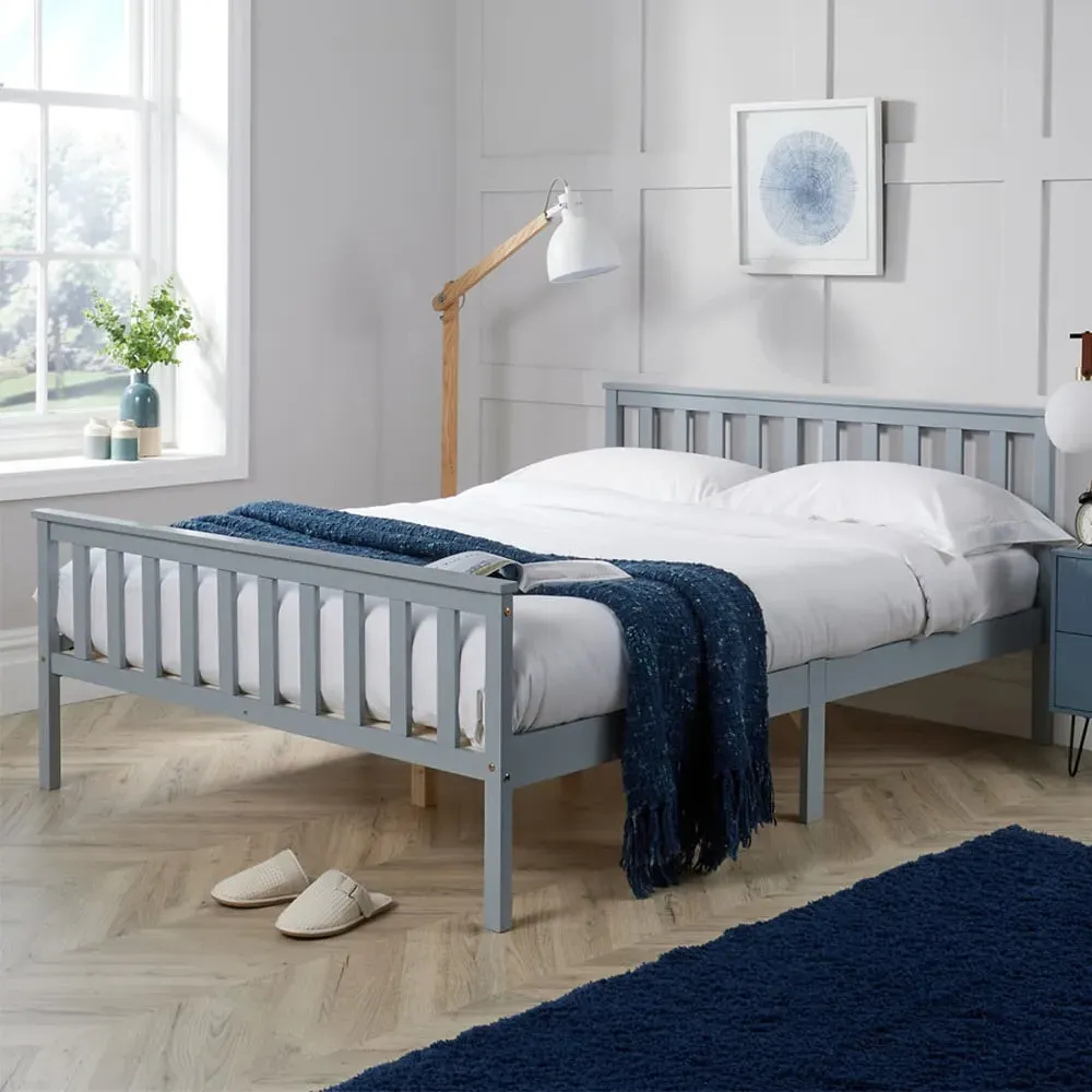 Florida Double Bed Frame - Grey, Pine