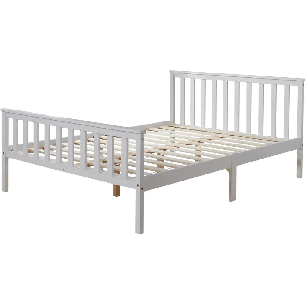 Florida Double Bed Frame - White, Pine