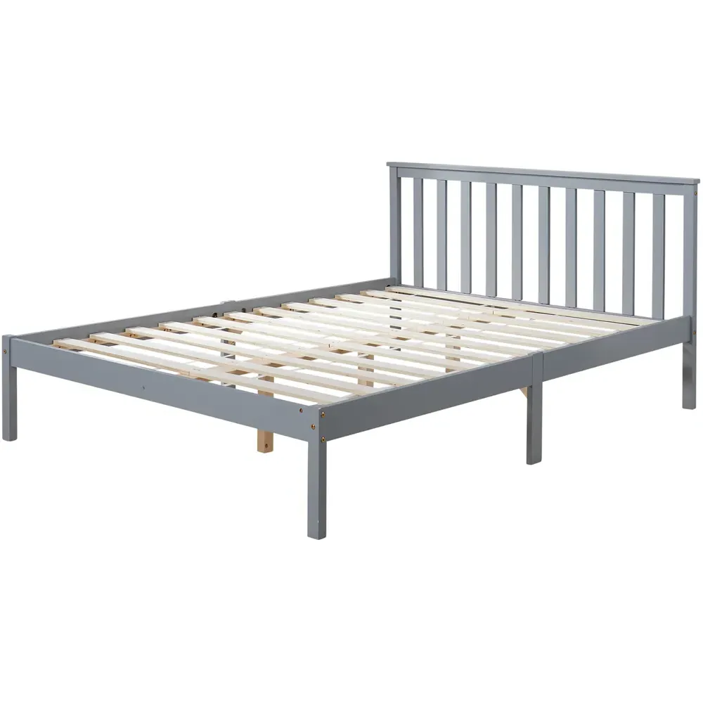 Florida Double Low End Bed Frame - Grey, Wood