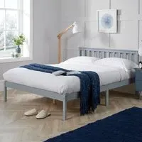 Florida Double Low End Bed Frame - Grey, Wood