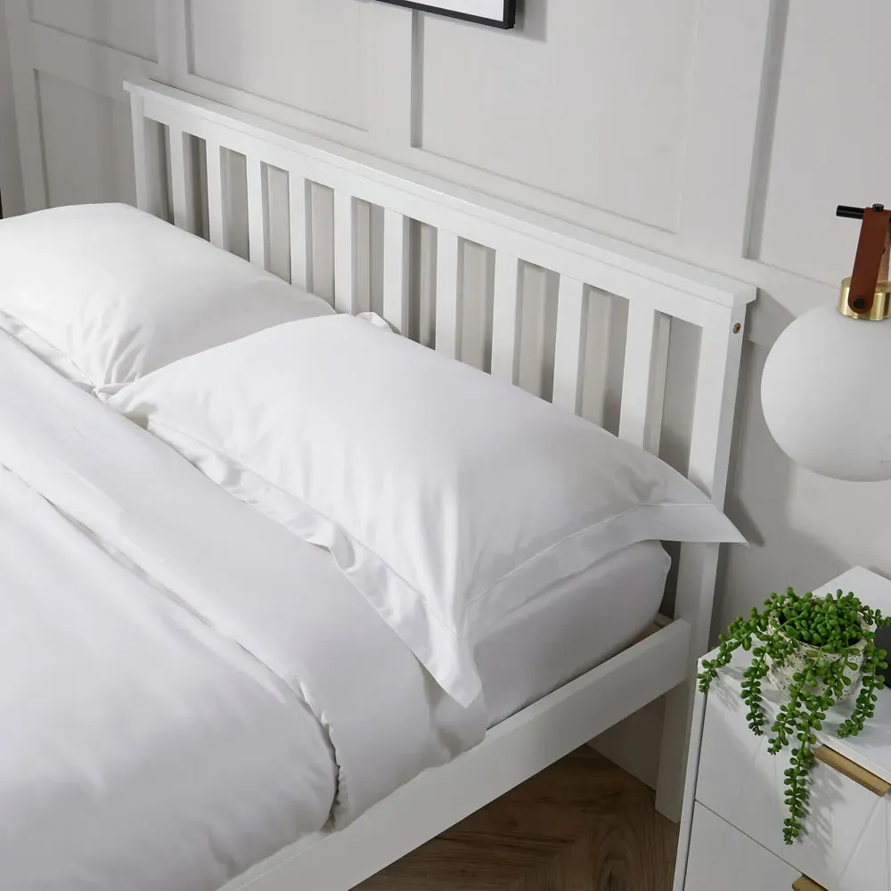 Florida Double Low End Bed Frame - White, Wood
