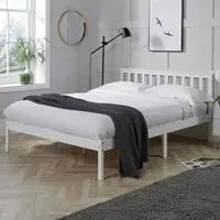 Florida Double Low End Bed Frame - White, Wood