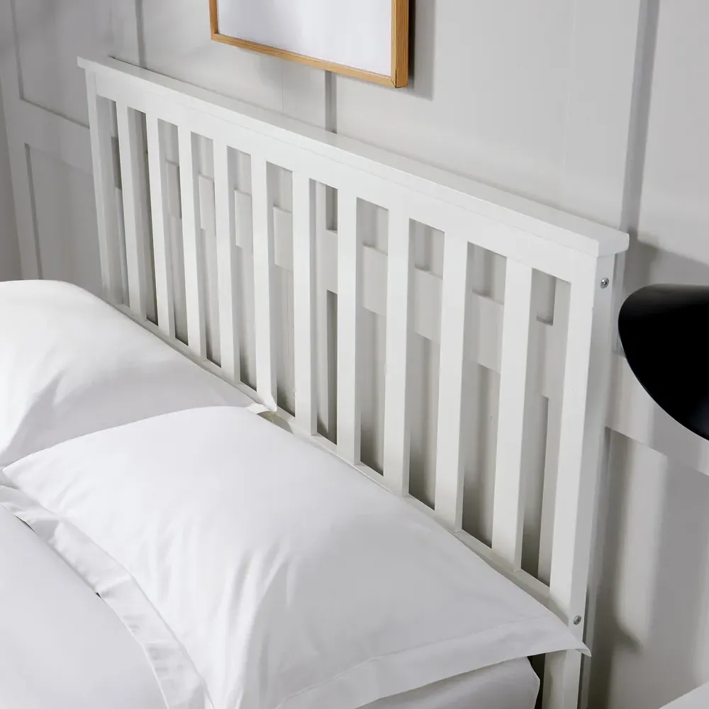 Florida Double Ottoman Bed Frame with Storage - White, Pine