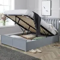 Florida Double Ottoman Bed with Storage - Grey, Pine