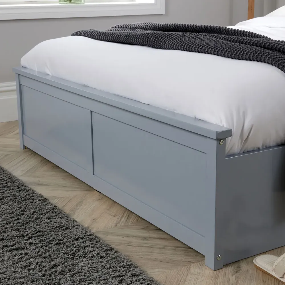 Florida King Size Ottoman Bed with Storage - Grey, Pine