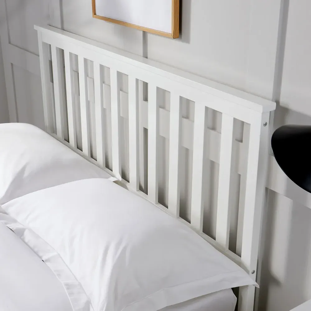 Florida King Size Ottoman Bed with Storage - White, Pine