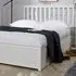 Florida King Size Ottoman Bed with Storage - White, Pine