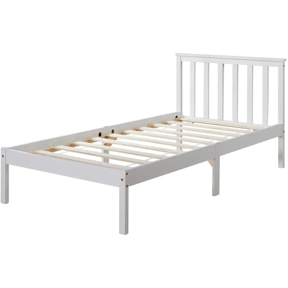 Florida Low End Bed Frame - White, Wood