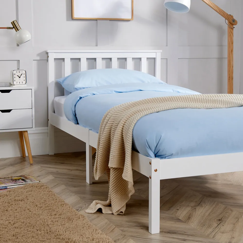 Florida Low End Bed Frame - White, Wood