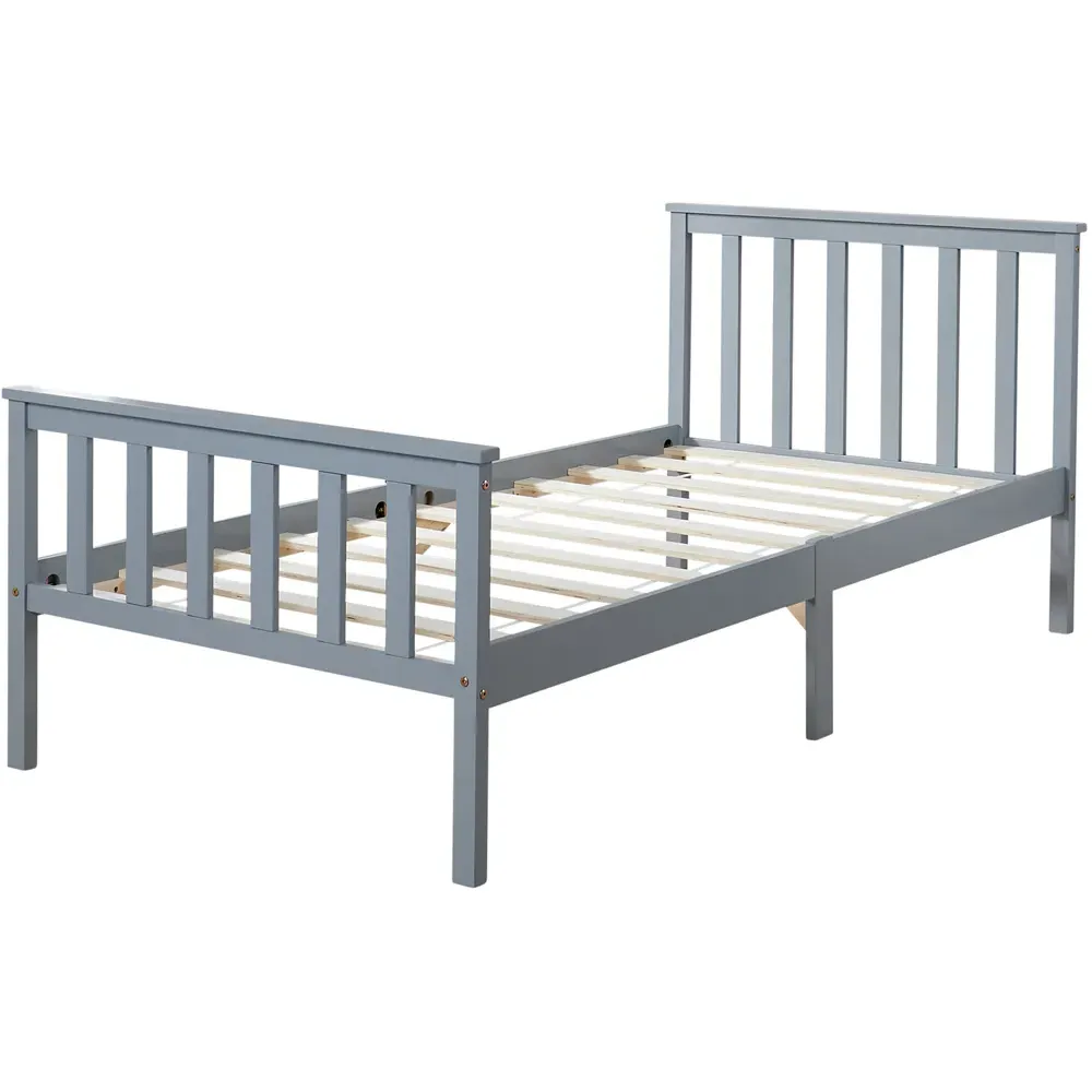 Florida Single Bed Frame - Grey, Pine